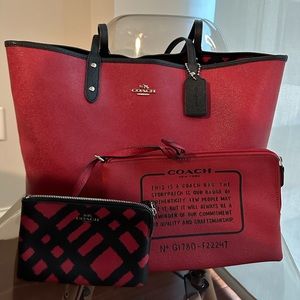 Coach Reversible Tote and wallets